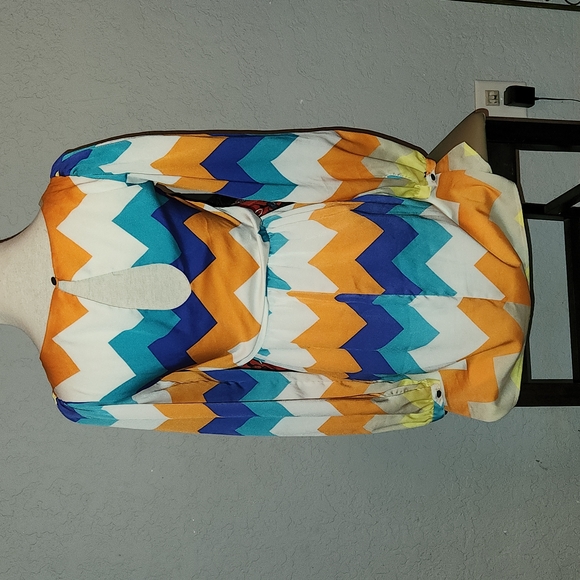 GB | Chevron Stripe Long Sleeve Dress - Picture 2 of 4